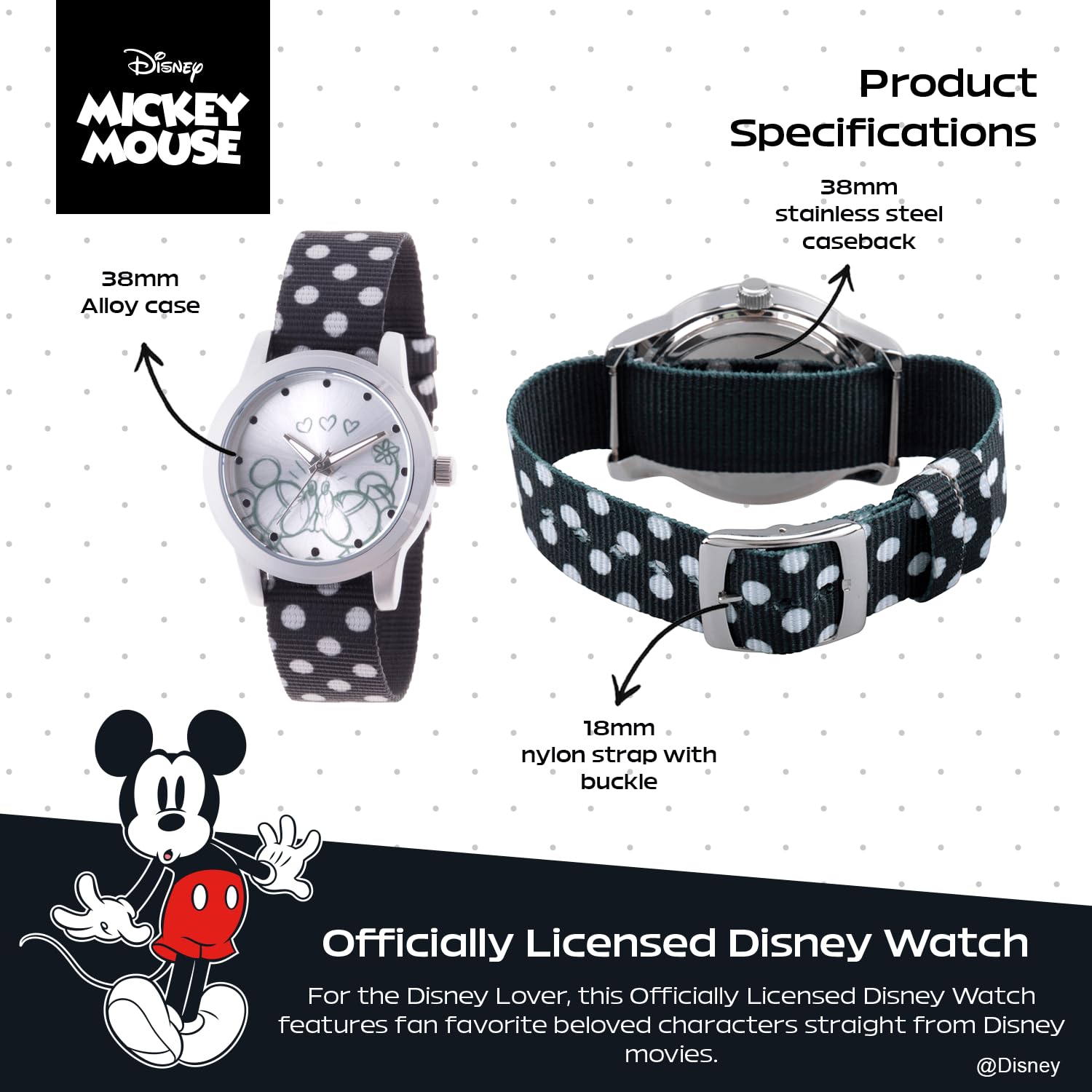 Disney Disney Mickey Mouse Adult Casual Sport Analog Quartz Watch for Stylish Everyday Wear - View 3 of 6