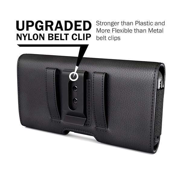 BOMEA Buy Bomea Cell Phone Belt Case for iPhone 16 Plus, Samsung S24+, ID Holder, Fits Otterbox - Black - View 5 of 7