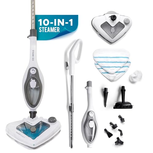 Steam and Go Steam and Go 10-in-1 Steam Mop: Versatile Floor Steamer for Tile, Hardwood, Upholstery & More - Handheld Home Cleaner
