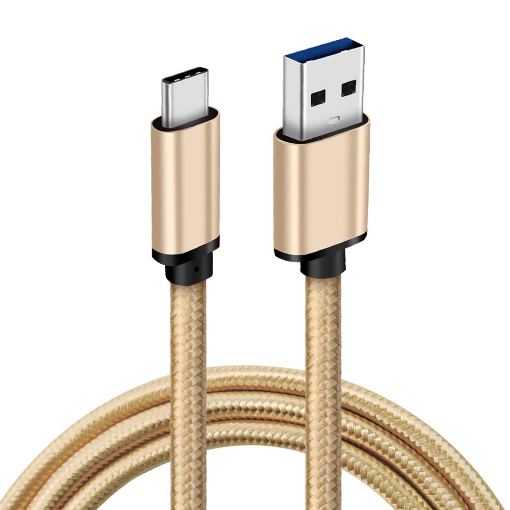 CBUS CBUS 6ft USB to USB C Fast Charging Cable Compatible with iPhone 16 15 Pro Max iPad Pro Air Mini Heavy-Duty Braided Beige Gold