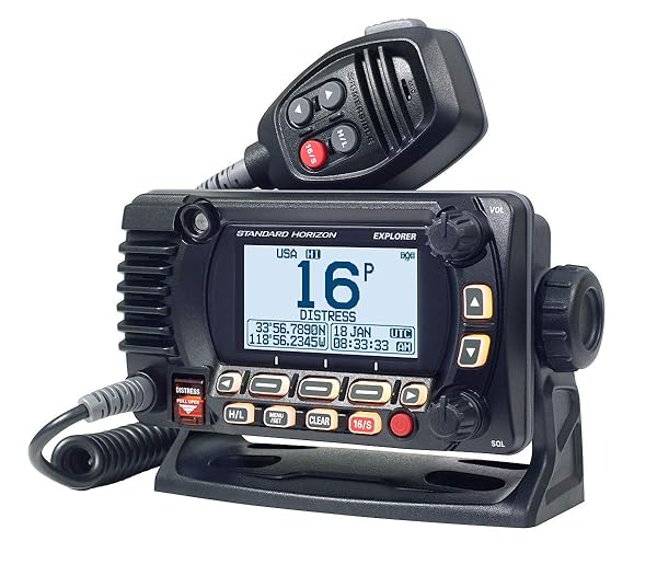 STANDARD HORIZON Standard Horizon GX1800G Fixed Mount VHF with GPS - Reliable Black Marine Radio