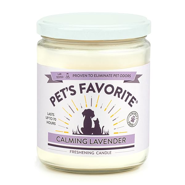 Pet's Favorite Pet's Favorite Calming Lavender Odor Candle Clean Burning Long Lasting 70 Hour Scented Candle for Pets