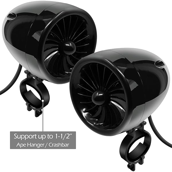 GoHawk GoHawk TJ4-R Waterproof Bluetooth Motorcycle Speakers & Amplifier for Harley, ATV, Cruiser - AUX & FM Radio - View 5 of 10