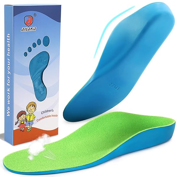 Ailaka Ailaka Kids Orthotic Arch Support Insoles for Flat Feet Overpronation and Plantar Fasciitis Comfortable PU Foam Cushioning Shoe Inserts