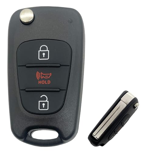 Horande Horande Uncut Folding Keyless Entry Remote Control Key Fob Case Cover for 2011-2013 Kia Soul Sportage 2PCS - View 3 of 8