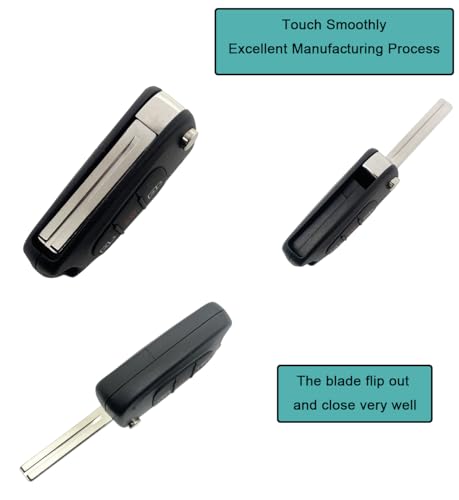 Horande Horande Uncut Folding Keyless Entry Remote Control Key Fob Case Cover for 2011-2013 Kia Soul Sportage 2PCS - View 4 of 8