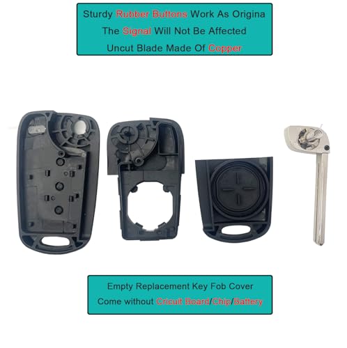 Horande Horande Uncut Folding Keyless Entry Remote Control Key Fob Case Cover for 2011-2013 Kia Soul Sportage 2PCS - View 8 of 8