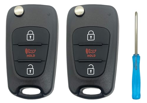 Horande Horande Uncut Folding Keyless Entry Remote Control Key Fob Case Cover for 2011-2013 Kia Soul Sportage 2PCS - View 2 of 8