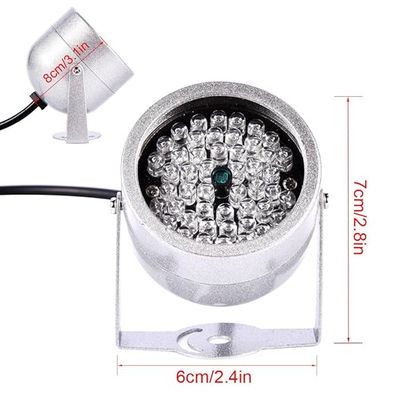 Zerone 48 LED Waterproof IR Illuminator for CCTV Night Vision - DC 12V 1A Outdoor Camera Replacement - View 4 of 10