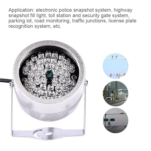 Zerone 48 LED Waterproof IR Illuminator for CCTV Night Vision - DC 12V 1A Outdoor Camera Replacement - View 5 of 10