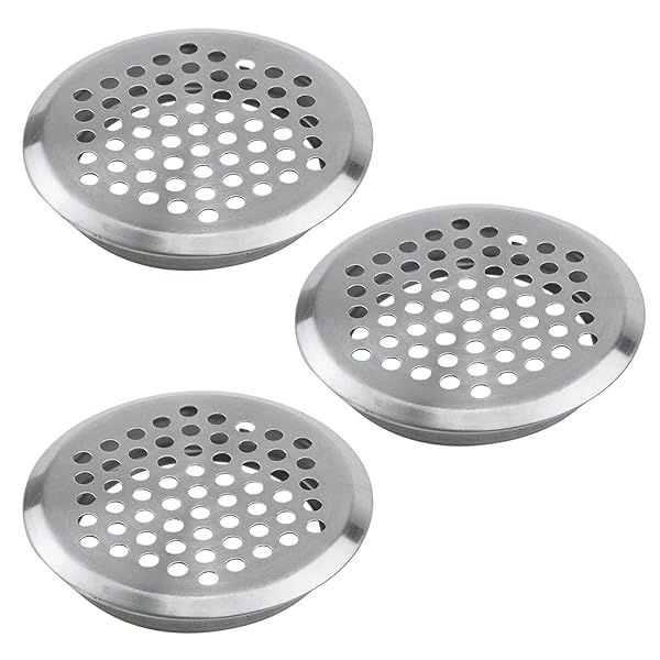 Antrader Antrader 2 Inch Stainless Steel Air Vent Louver Pack of 3 for Kitchen Bathroom Cabinet Soffit Vent