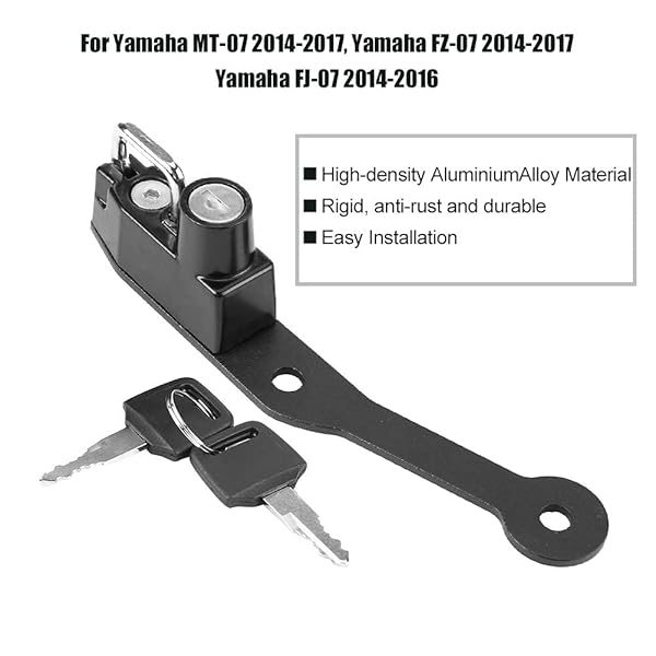 Acouto Aluminium Alloy Helmet Lock Kit for Yamaha MT-07 FZ-07 FJ-07 (2014-2017) - Secure Your Motorcycle Gear! - View 4 of 10