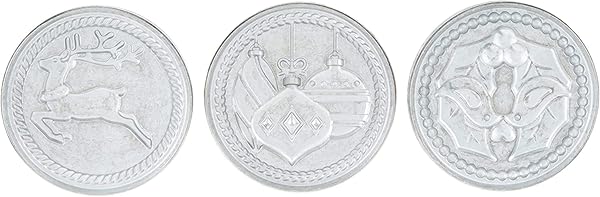 Nordic Ware Nordic Ware Yuletide Cookie Stamps - 3-Inch Silver & Grey Cast Designs for Festive Baking