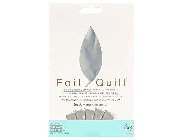 Foil Quill 4x6 Inch Silver Swan - 30 Piece Set by We R Memory Keepers | Crafting Essentials
