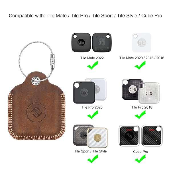 FINTIE Fintie Genuine Leather Case for Tile Mate & Pro - Anti-Scratch Key Finder Cover with Keychain, Brown (2024-2016) - View 4 of 9