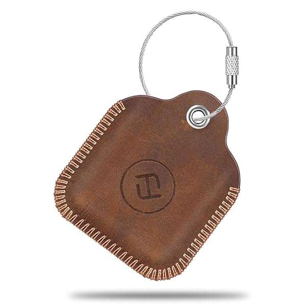 FINTIE Fintie Genuine Leather Case for Tile Mate & Pro - Anti-Scratch Key Finder Cover with Keychain, Brown (2024-2016) - View 2 of 9