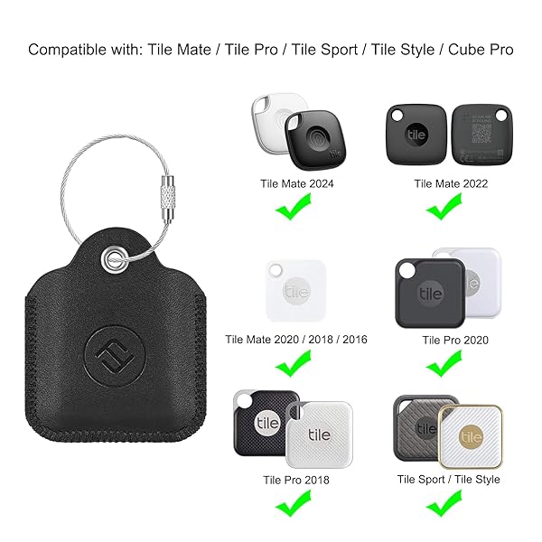 FINTIE Fintie Genuine Leather Case for Tile Mate Pro Sport Style Cube Key Finder Anti Scratch Cover with Keychain Black - View 4 of 9