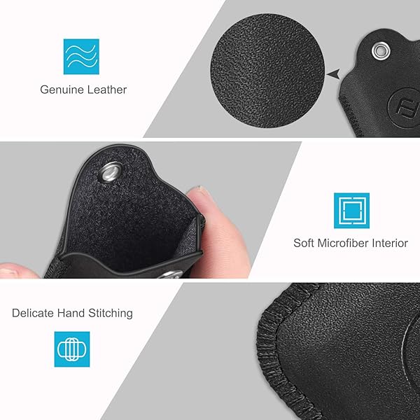 FINTIE Fintie Genuine Leather Case for Tile Mate Pro Sport Style Cube Key Finder Anti Scratch Cover with Keychain Black - View 6 of 9