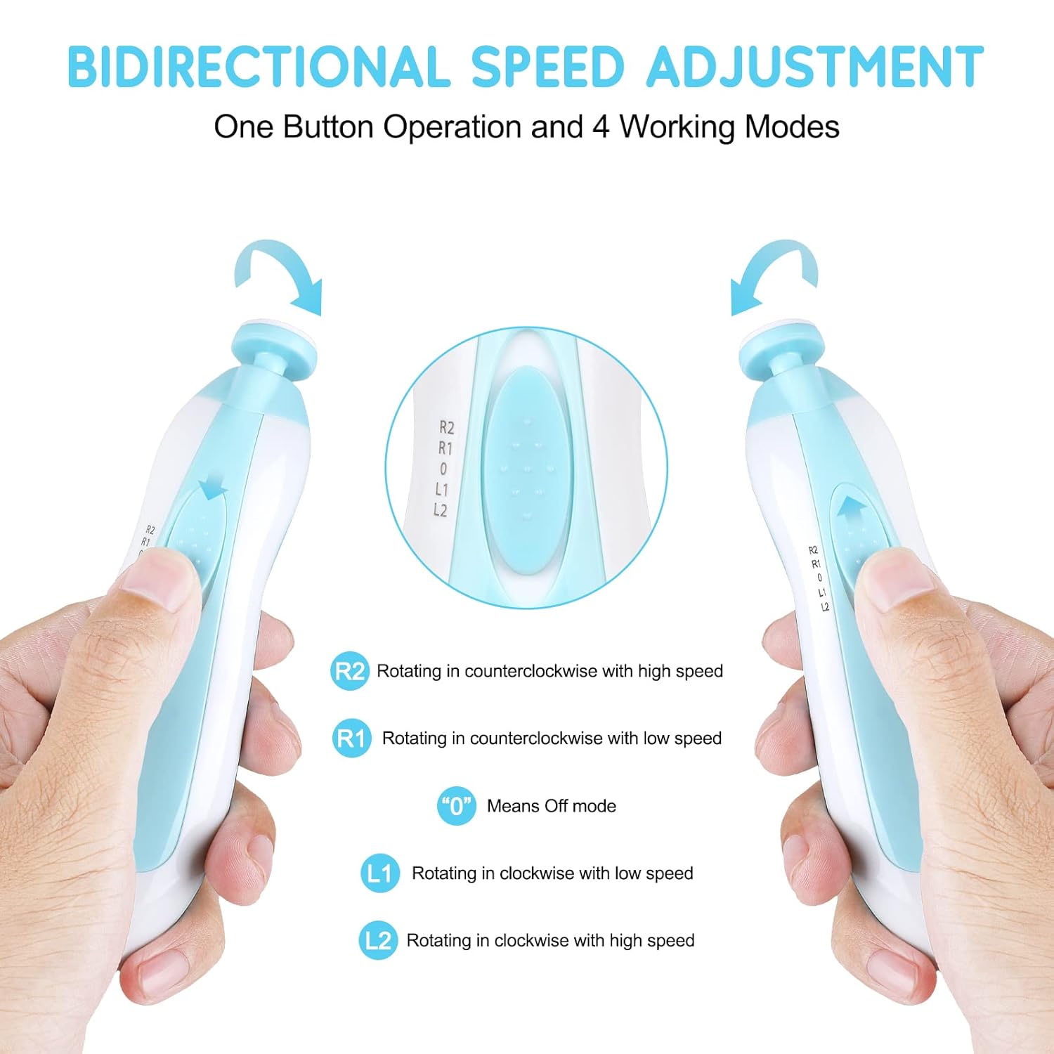 Qunlions life Baby Nail Trimmer Electric,Baby Nail Clippers, 6 in 1 Baby Nail File,Nail File Baby Grooming Kit Manicure Set for Toddler or Adults - View 3 of 9