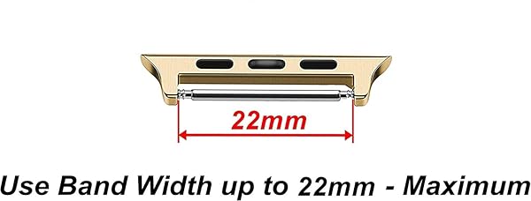 NICKSTON Gold Color Pair Adapters for Apple Watch Bands - Compatible with 38mm to 41mm Series 1-9, Fits Up to 22mm Straps - View 4 of 7
