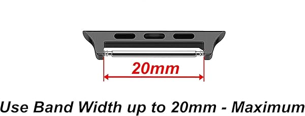 NICKSTON Black Color Pair Adapters Lugs Connectors with Spring Bar Pin Tool for Apple Watch 38mm 40mm 41mm All Series Fits up to 20mm Straps - View 4 of 7