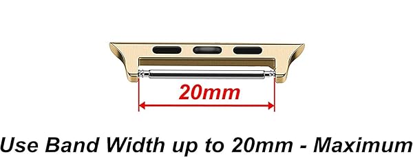 NICKSTON Gold Color Pair Adapters for Apple Watch Bands - Compatible with 38mm to 9 Series, Fits Up to 20mm Straps - View 4 of 7