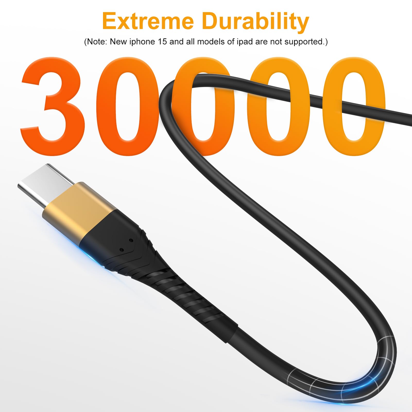 Icseio USB Type C Charger Cable Fast Charging 10ft Extra Long 2Pack for Samsung Galaxy S20 S10 S9 Note 10 LG V50 V40 V30 V20 - View 2 of 8