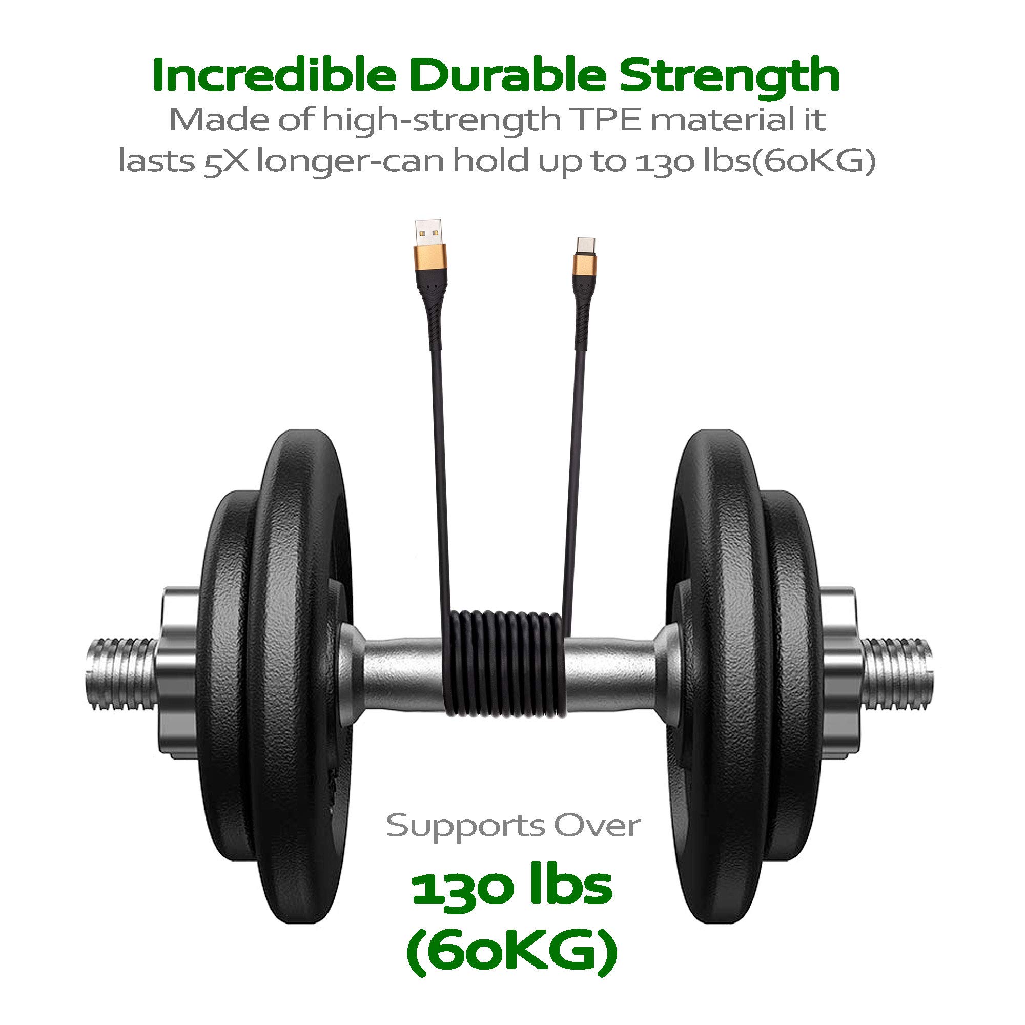 Icseio USB Type C Charger Cable Fast Charging 10ft Extra Long 2Pack for Samsung Galaxy S20 S10 S9 Note 10 LG V50 V40 V30 V20 - View 8 of 8