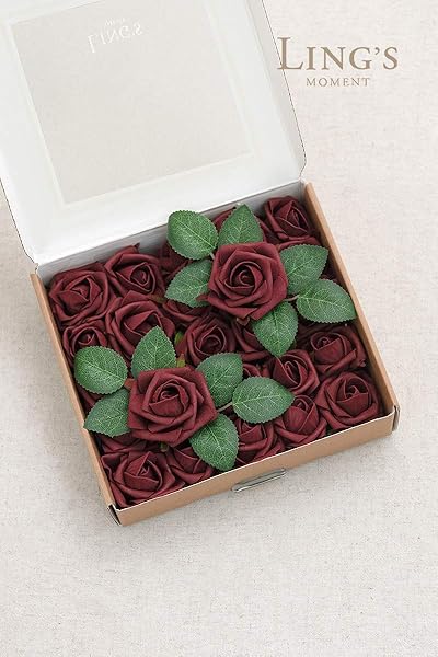 Ling's moment Ling's Moment Burgundy Rose Buds and Small Roses with Stem for DIY Wedding Bouquets Centerpieces Party Baby Shower Home Decor - View 6 of 6