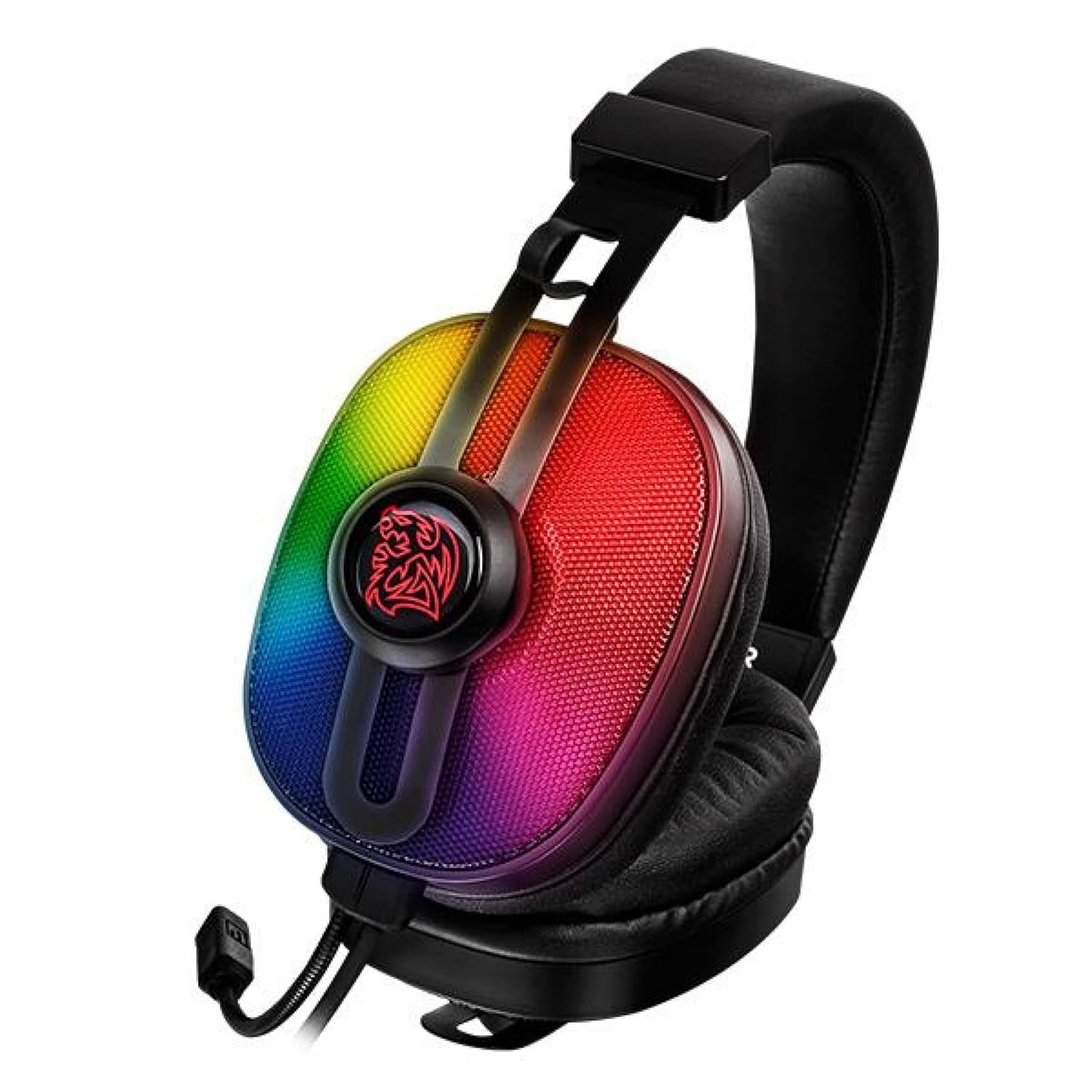 Thermaltake Tt eSPORTS Thermaltake Pulse G100 RGB Lightweight Gaming Headset with Adjustable Leatherette Headband and 53mm Neodymium Drivers Black - View 3 of 7