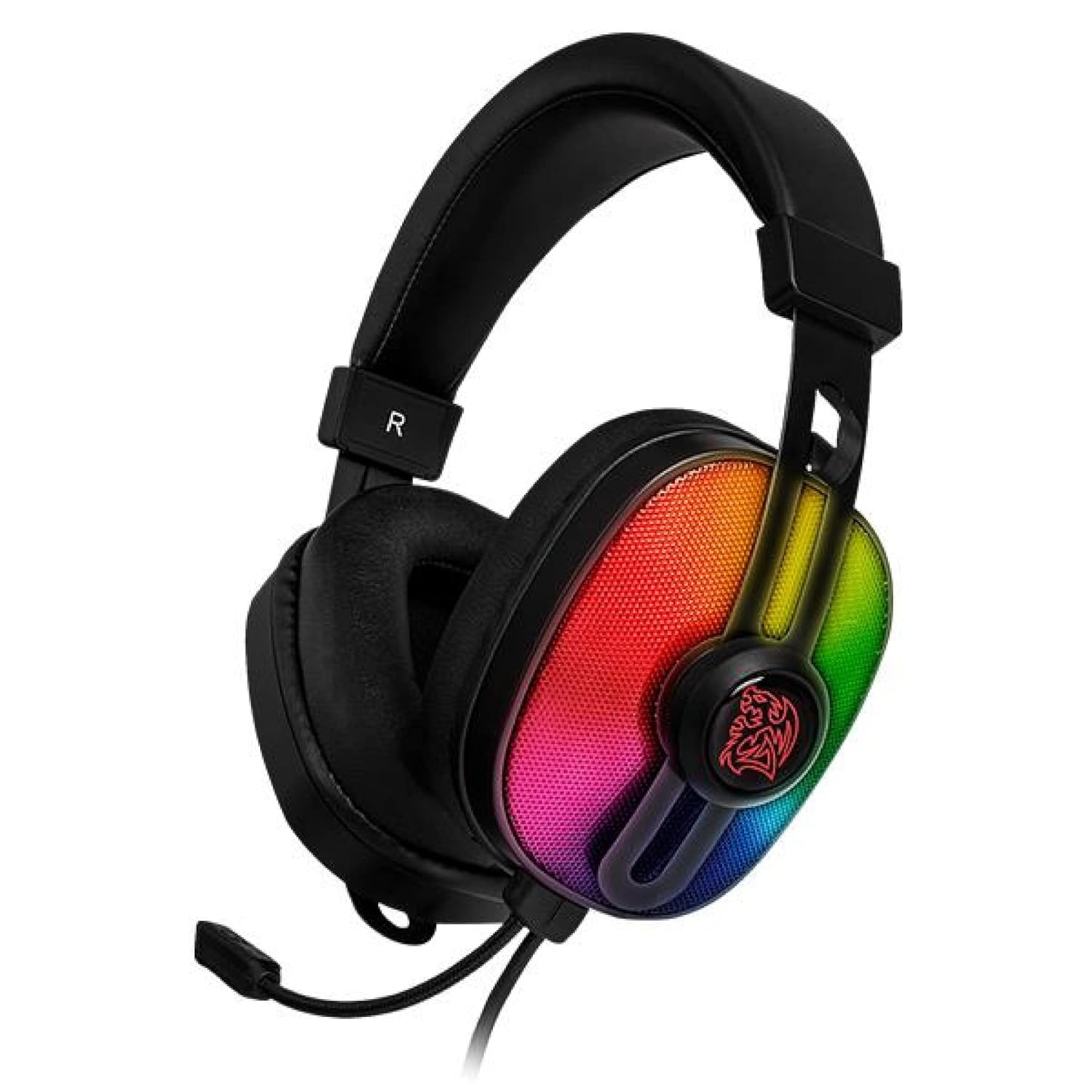 Tt eSPORTS Thermaltake Pulse G100 RGB Lightweight Gaming Headset with Adjustable Leatherette Headband and 53mm Neodymium Drivers Black