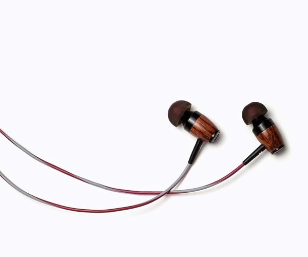 Symphonized Symphonized DRM Genuine Wood In-Ear Noise Isolating Headphones with Microphone Red Gray - View 4 of 7