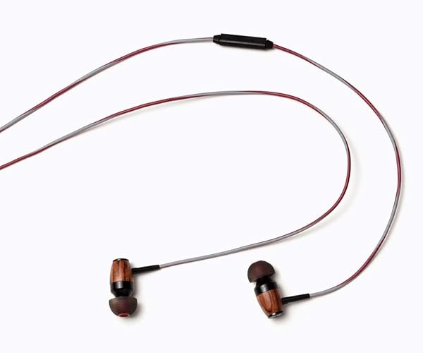 Symphonized Symphonized DRM Genuine Wood In-Ear Noise Isolating Headphones with Microphone Red Gray - View 5 of 7
