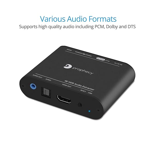 gofanco gofanco Prophecy HDMI 2.0 Audio Extractor Repeater 4K 60Hz HDR HDCP 2.2 18Gbps EDID CEC Pass-Through Audio Extraction S/PDIF Toslink Stereo - View 6 of 10