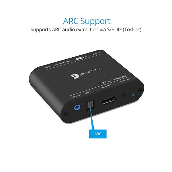 gofanco gofanco Prophecy HDMI 2.0 Audio Extractor Repeater 4K 60Hz HDR HDCP 2.2 18Gbps EDID CEC Pass-Through Audio Extraction S/PDIF Toslink Stereo - View 7 of 10