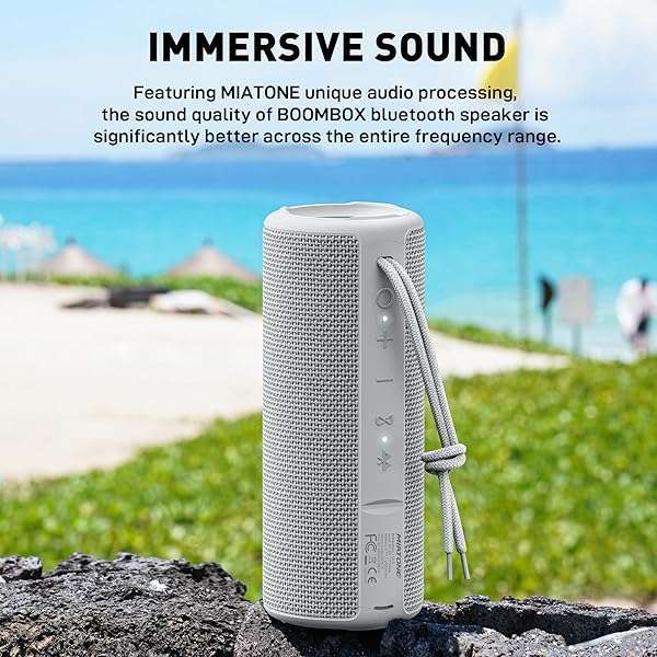 MIATONE MIATONE Waterproof Bluetooth Boombox Speaker - Portable Shower Speaker in Grey - View 4 of 9