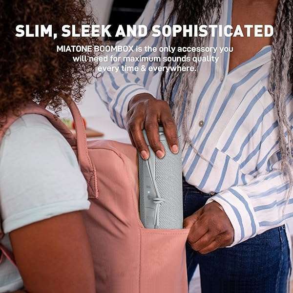 MIATONE MIATONE Waterproof Bluetooth Boombox Speaker - Portable Shower Speaker in Grey - View 8 of 9