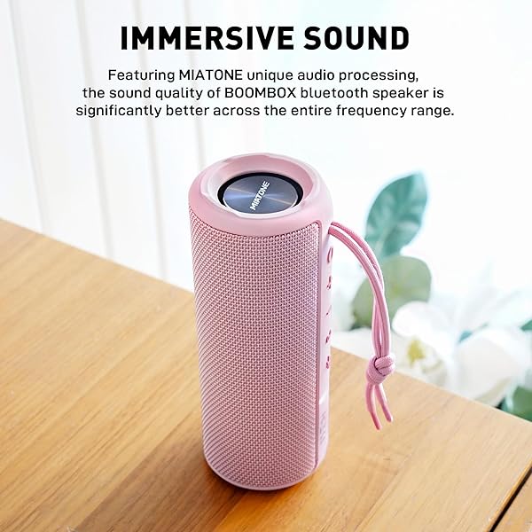 MIATONE MIATONE Pink Boombox Outdoor Portable Bluetooth Speaker Waterproof Wireless Gift for Women Moms and Wives - View 2 of 7