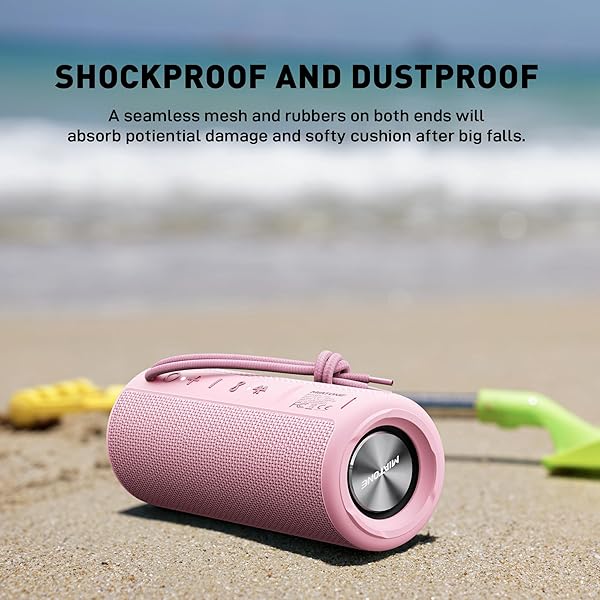 MIATONE MIATONE Pink Boombox Outdoor Portable Bluetooth Speaker Waterproof Wireless Gift for Women Moms and Wives - View 3 of 7