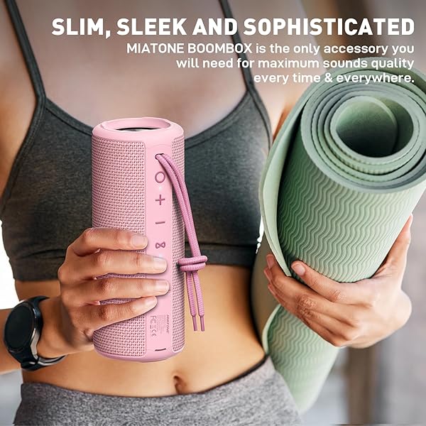 MIATONE MIATONE Pink Boombox Outdoor Portable Bluetooth Speaker Waterproof Wireless Gift for Women Moms and Wives - View 6 of 7