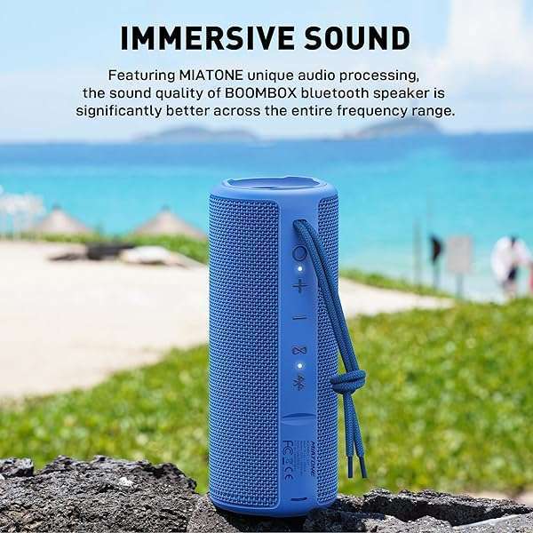 MIATONE MIATONE Waterproof Bluetooth Boombox: Portable Outdoor Speaker in Blue - Perfect for Adventures! - View 4 of 9