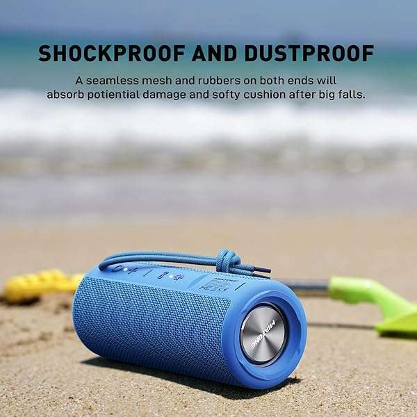 MIATONE MIATONE Waterproof Bluetooth Boombox: Portable Outdoor Speaker in Blue - Perfect for Adventures! - View 5 of 9