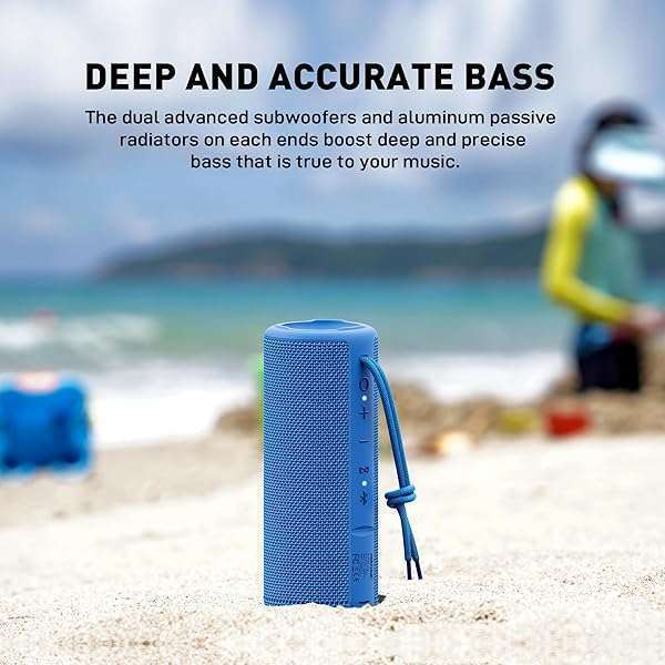 MIATONE MIATONE Waterproof Bluetooth Boombox: Portable Outdoor Speaker in Blue - Perfect for Adventures! - View 6 of 9