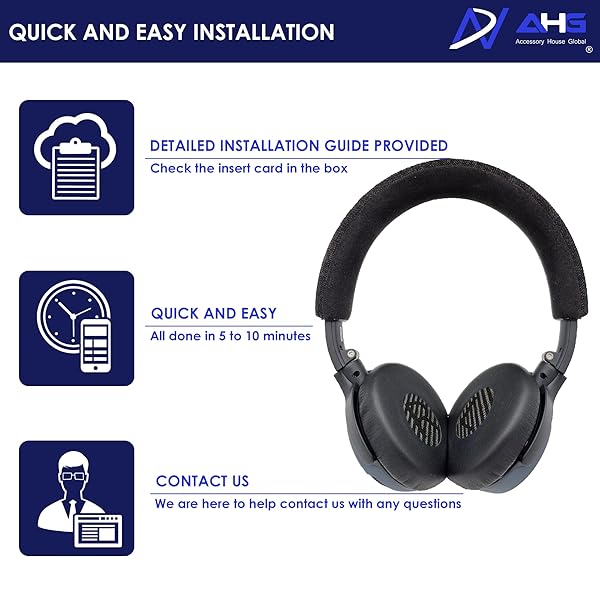 AHG Accessory House Global Premium Replacement Ear Pads Cushions for Bose SoundLink On-Ear Headphones OE2 and SoundTrue Triple Black - View 7 of 8