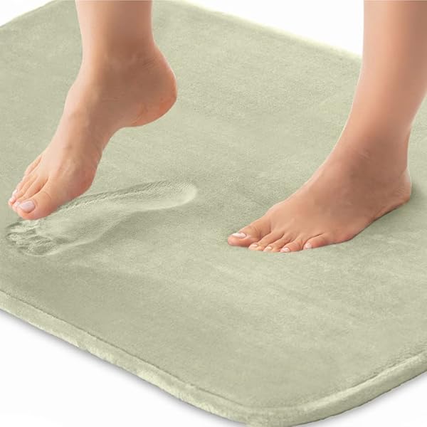 GORILLA GRIP Soft & Absorbent Gorilla Grip Bath Rugs - Machine Washable 30x20 Sage Memory Foam Mats for Shower & Bathroom Decor