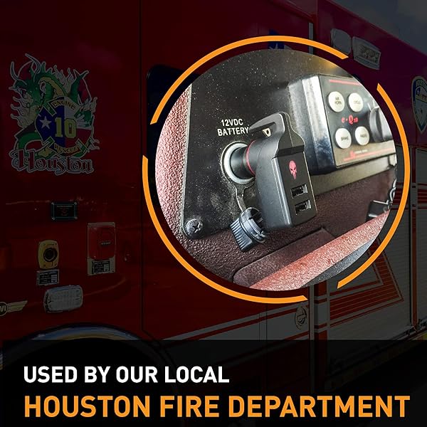 Ztylus The Punisher Stinger USB Car Charger Emergency Escape Tool with Window Breaker Seat Belt Cutter and Dual USB Ports Max 2.4A Red Design - View 6 of 6