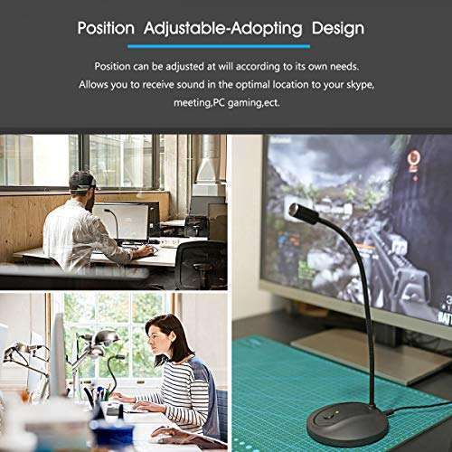 JOUNIVO JOUNIVO USB Microphone, 360 Degree Adjustable Gooseneck Design, Mute Button & LED Indicator, Noise-Canceling Technology, Plug & Play, Compatible with Windows & MacOS - View 7 of 7