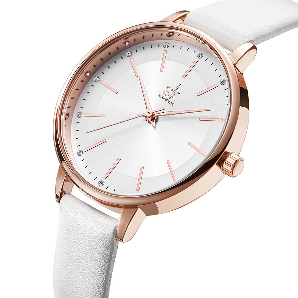 SHENGKE SHENGKE Luxury Quartz Women Watches with Leather Band Stylish Ladies Wristwatch for Everyday Elegance - View 2 of 6