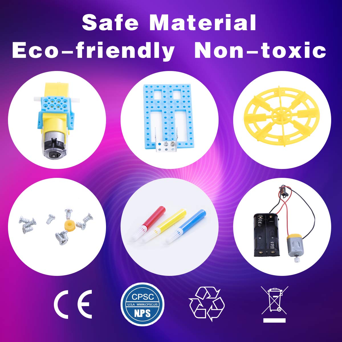 Giggleway Electric Motor Robotic Science Kits for Kids DIY STEM Toys Building Experiment Kits for Boys and Girls Doodling Balance Car Reptile Robot - View 5 of 7