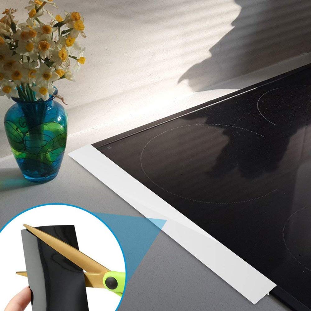 CozyKit Silicone Kitchen Stove Counter Gap Cover 2 Pack Heat Resistant Easy Clean Filler for Counters Stovetops Washers Ovens and Dryers White - View 5 of 6